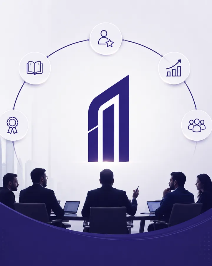 A management team in a training session